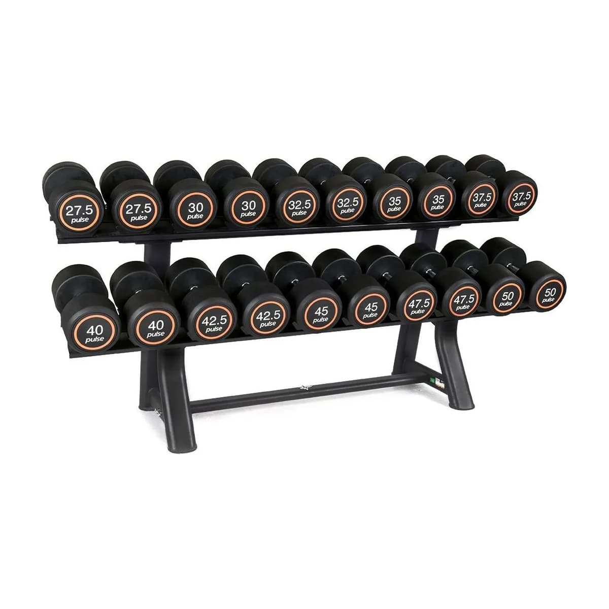 Pulse Fitness UK Club Line Rubber Dumbbells 45kg (Pair), view 2