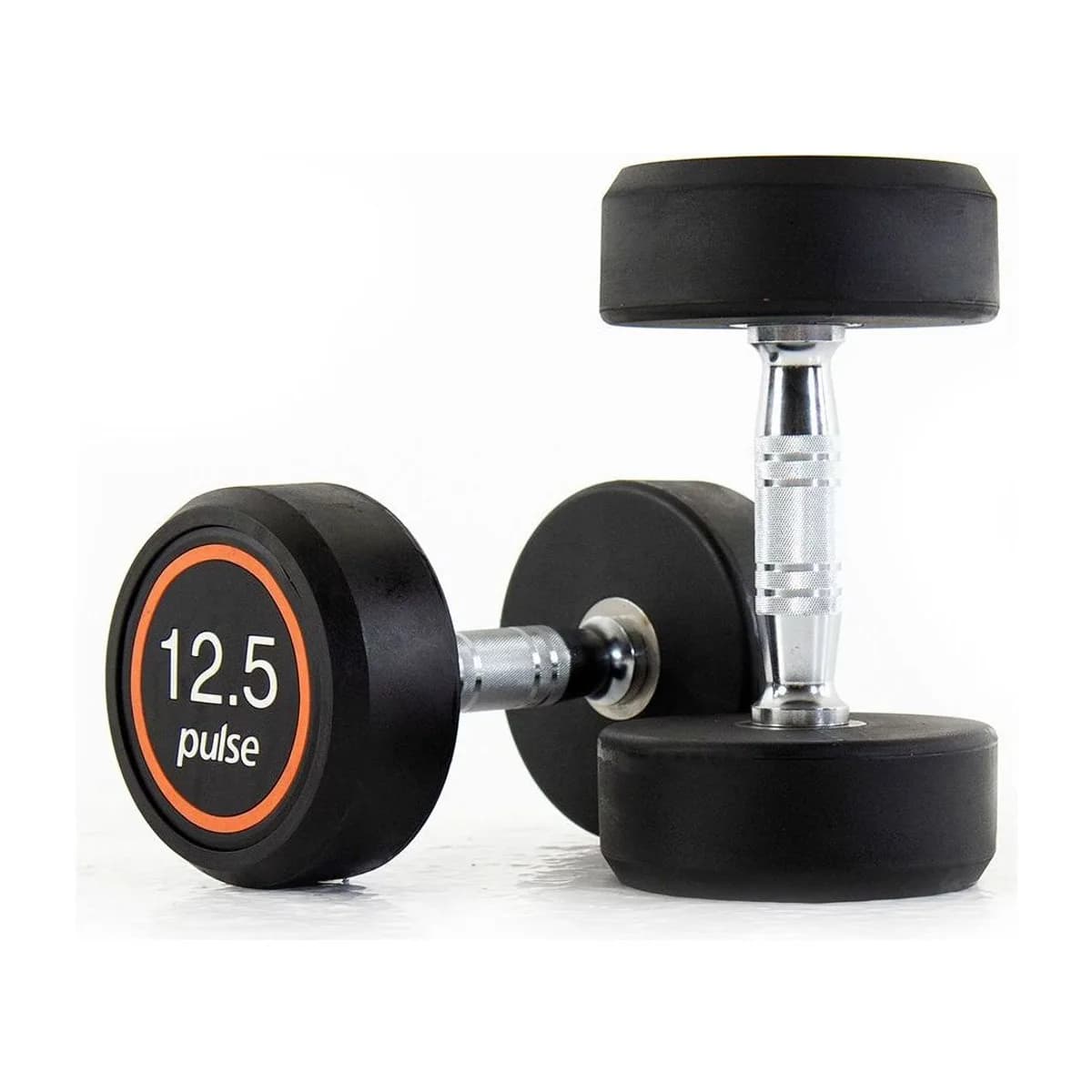 Pulse Fitness UK Club Line Rubber Dumbbells 12.5kg (Pair)