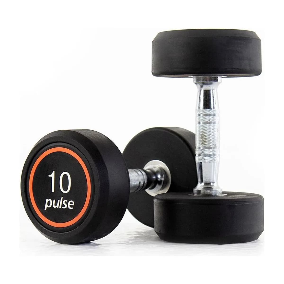 Pulse Fitness UK Club Line Rubber Dumbbells 10kg (Pair)