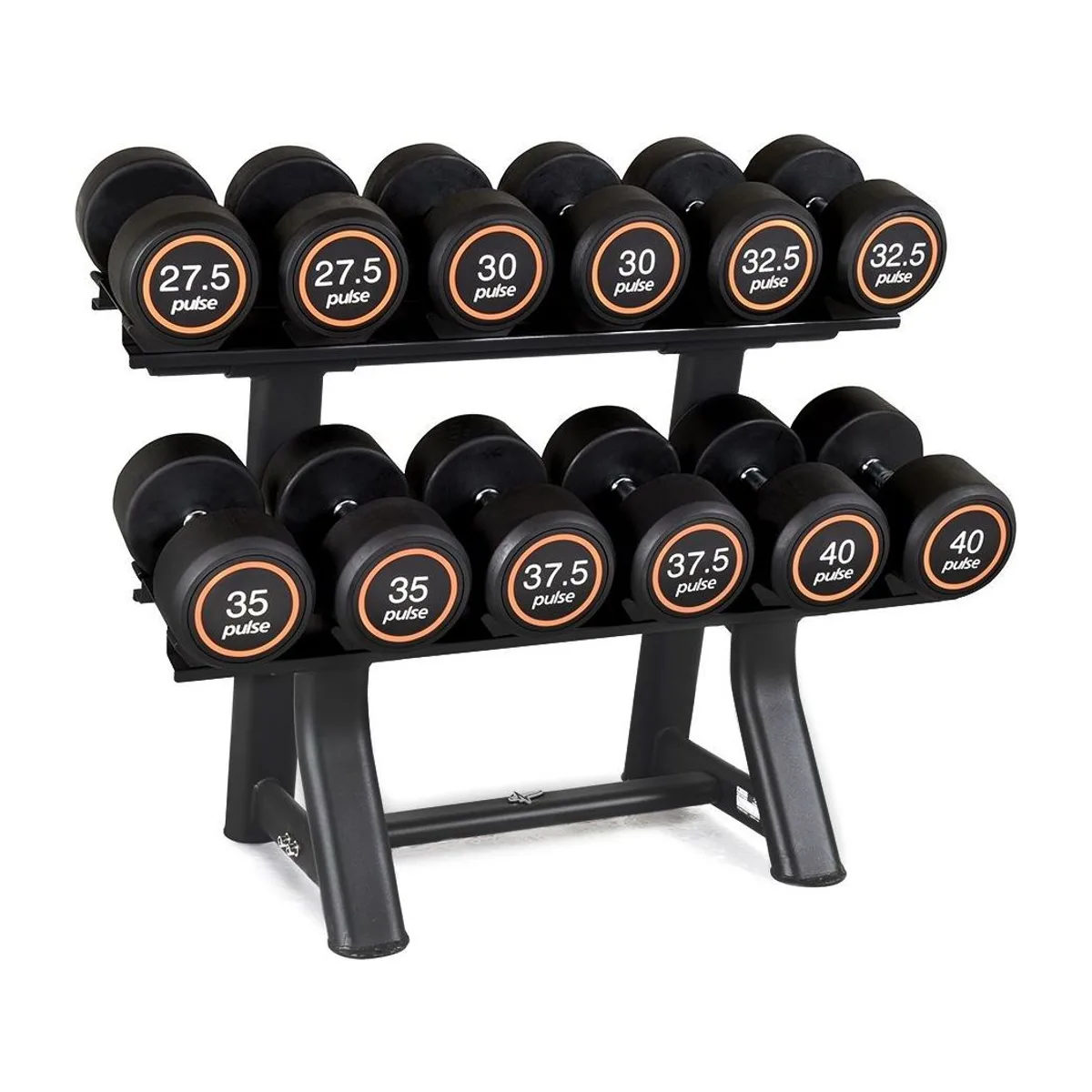 Pulse Fitness UK Club Line Rubber Dumbbells 27.5kg (Pair), view 2