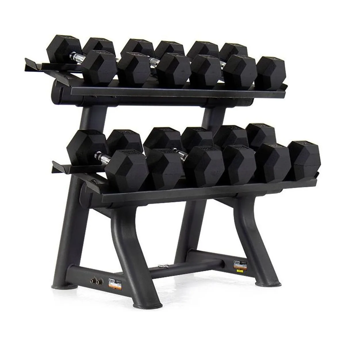 Pulse Fitness UK Club Line Rubber Hex Dumbbells 15kg (Pair), view 2