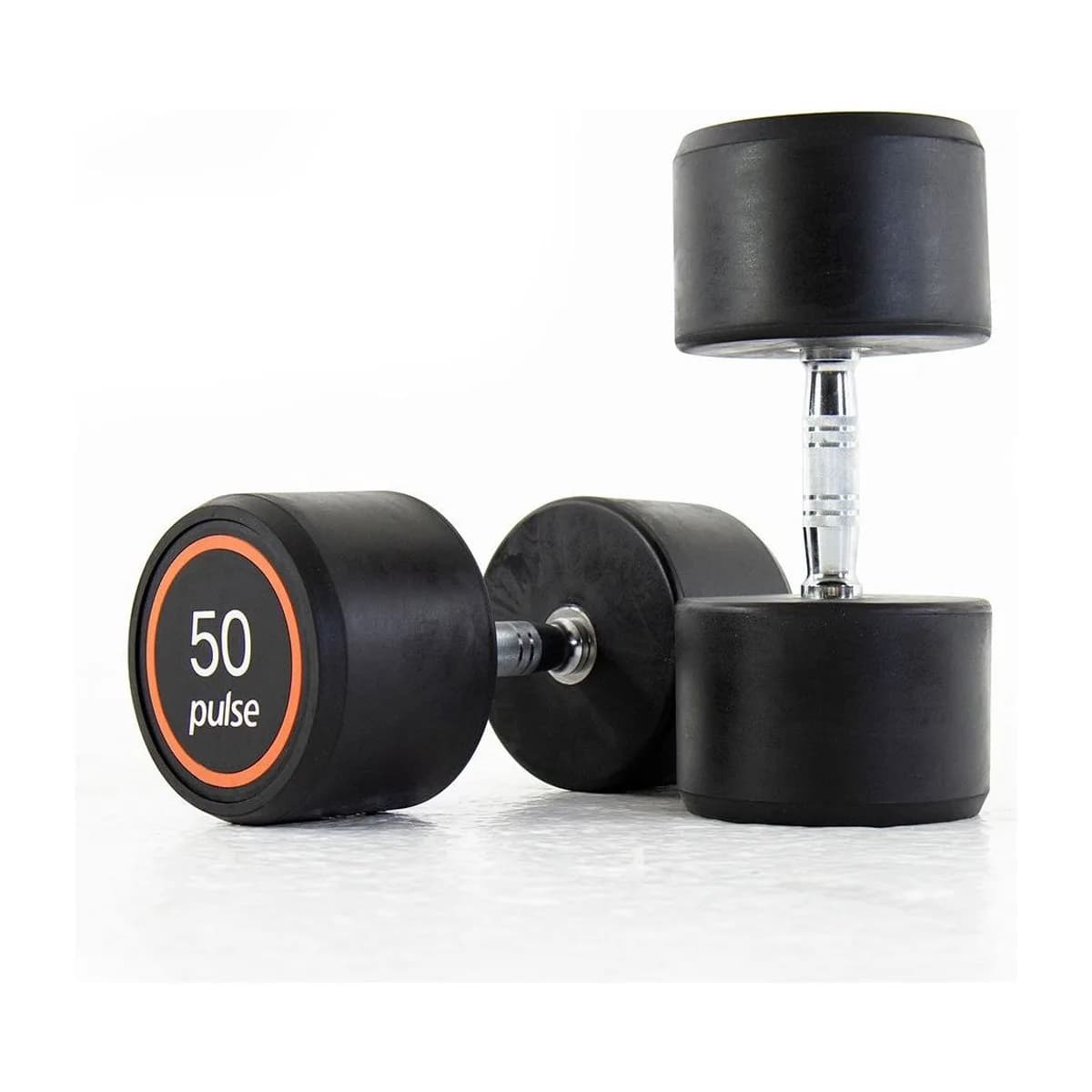Pulse Fitness UK Club Line Rubber Dumbbells 50kg (Pair)