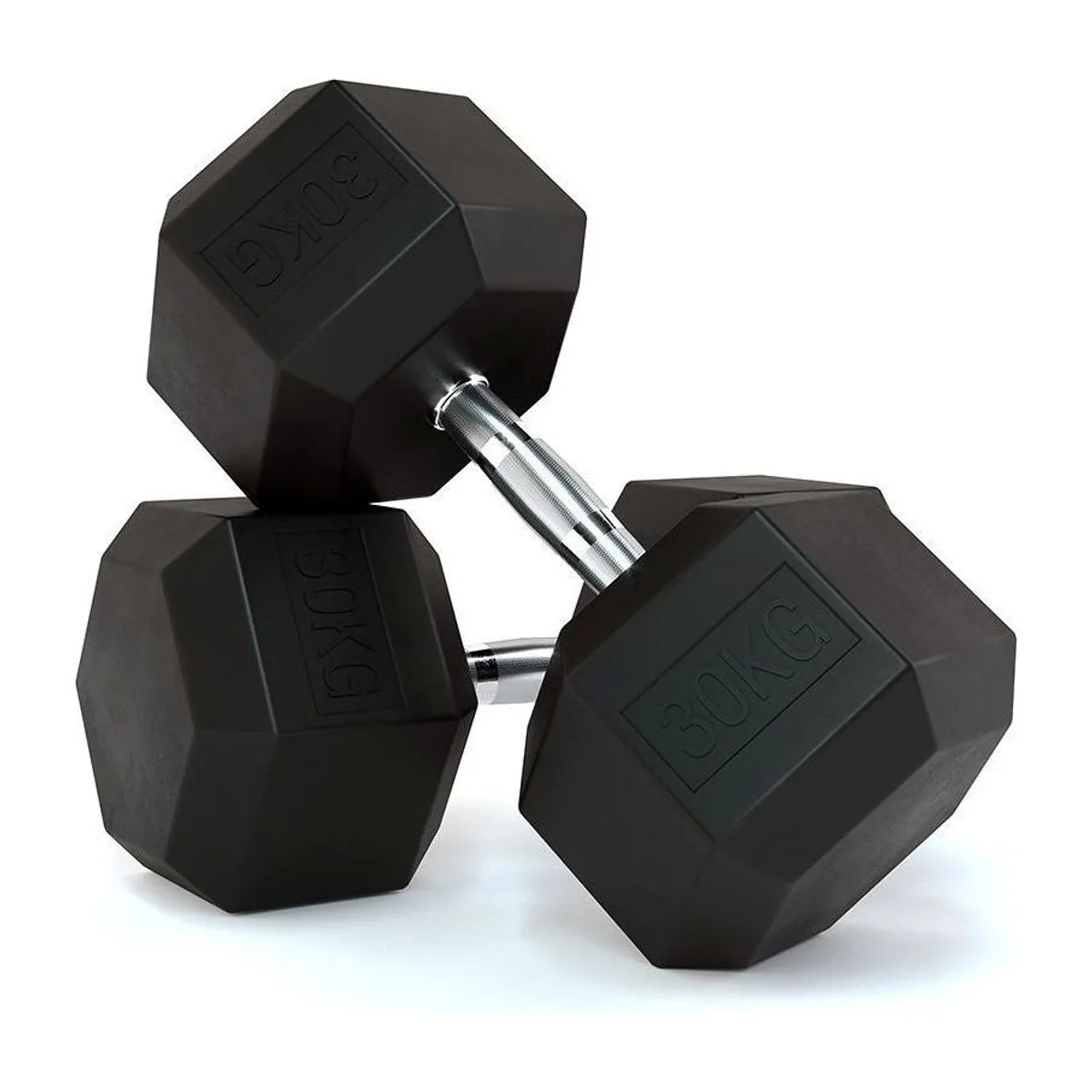 Pulse Fitness UK Club Line Rubber Hex Dumbbells 32.5kg (Pair)