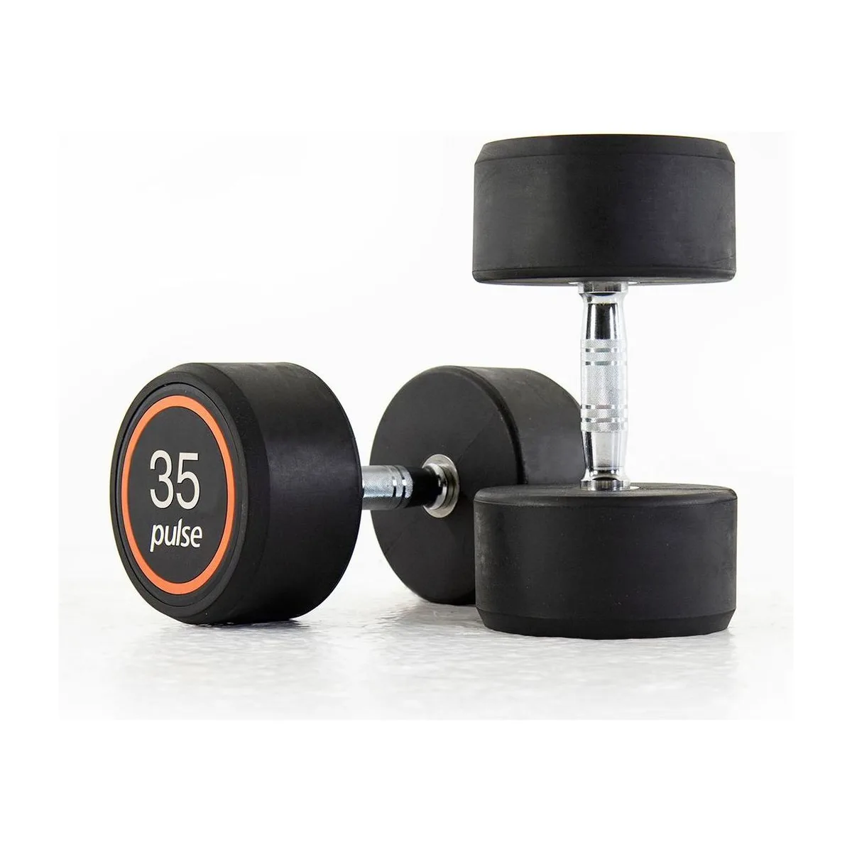 Pulse Fitness UK Club Line Rubber Dumbbells 35kg (Pair)