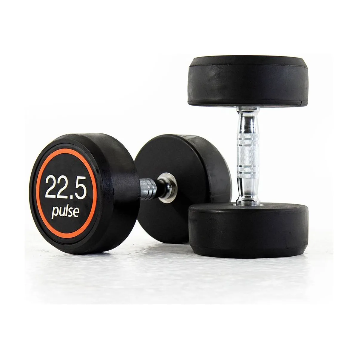 Pulse Fitness UK Club Line Rubber Dumbbells 22.5kg (Pair)