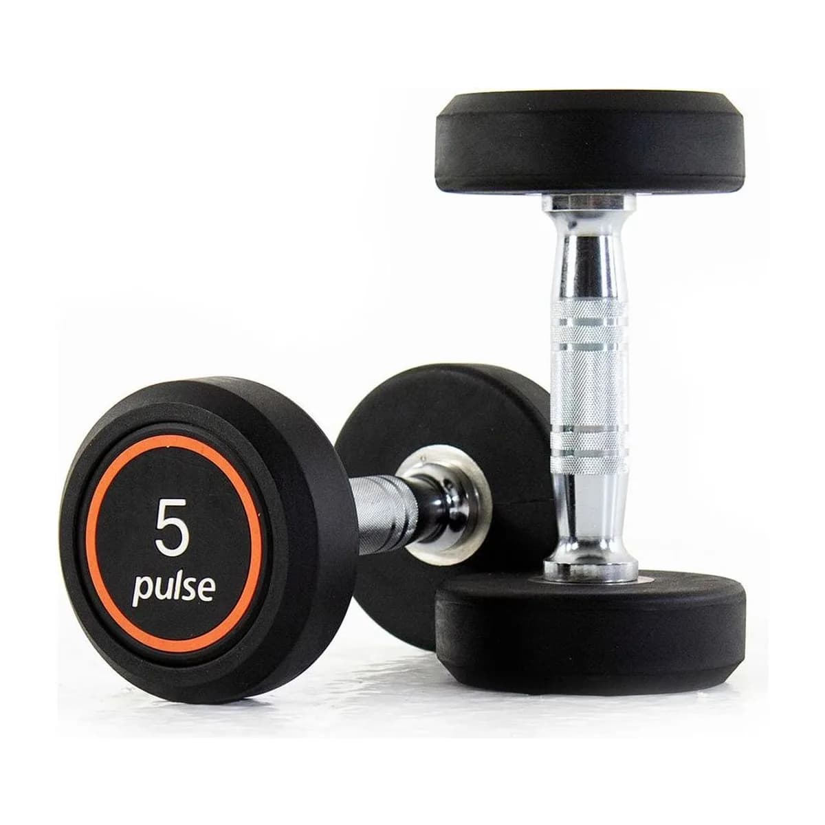 Pulse Fitness UK Club Line Rubber Dumbbells 5kg (Pair)
