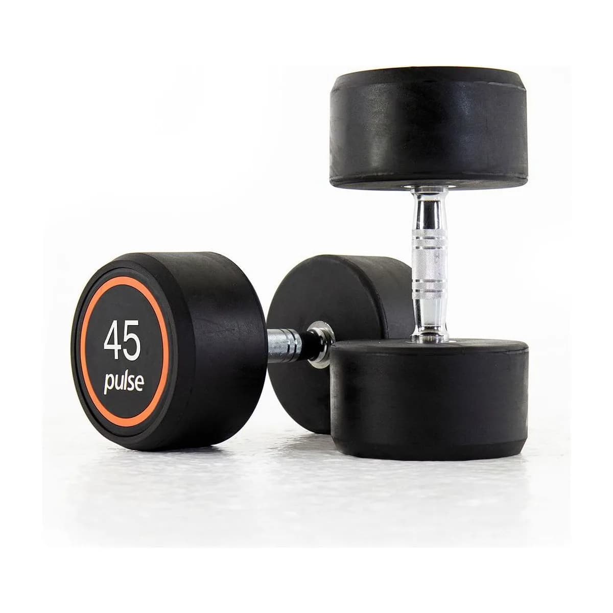 Pulse Fitness UK Club Line Rubber Dumbbells 45kg (Pair)