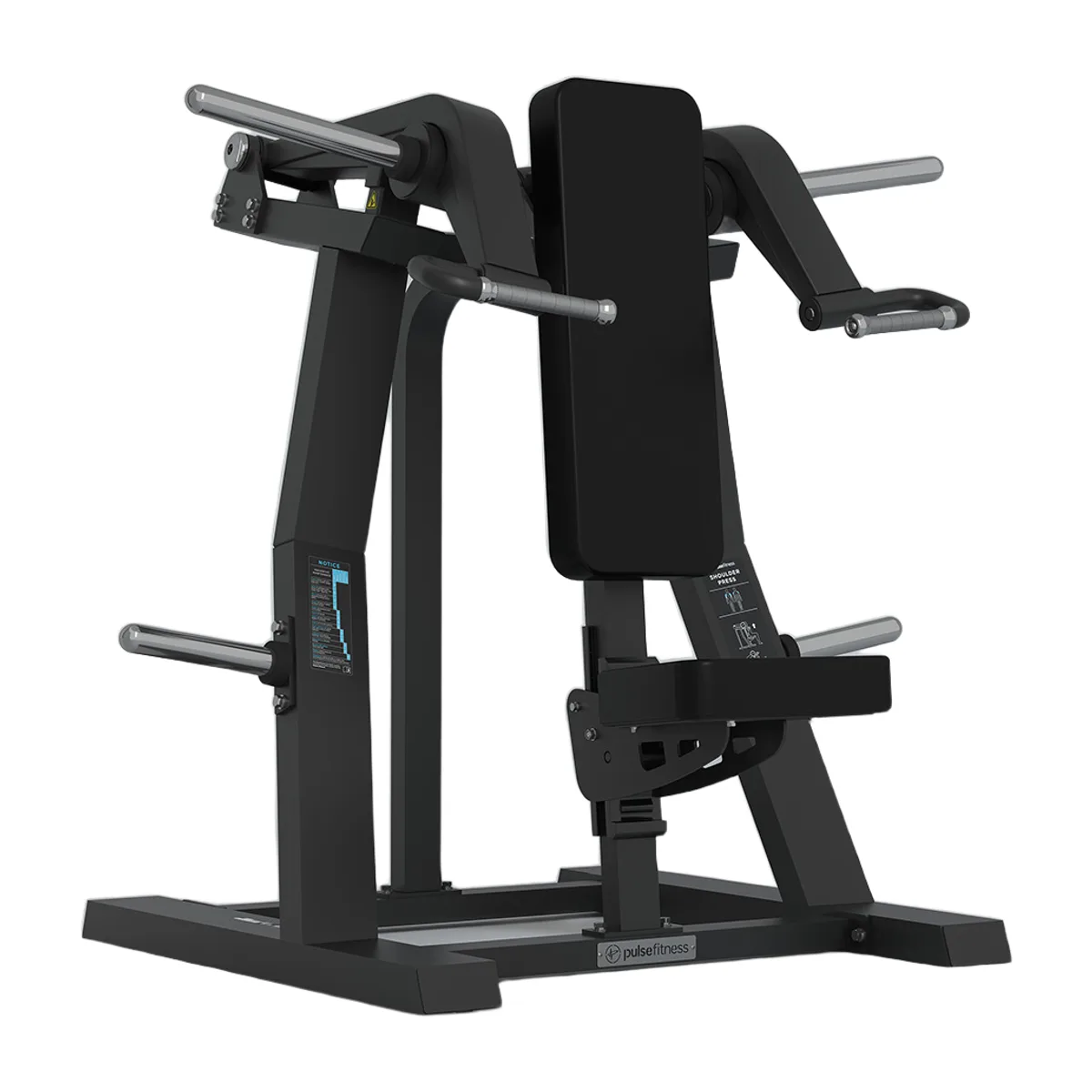 Pulse Fitness UK Club Line Plate-Loaded Shoulder Press (Black Upholstery), view 2