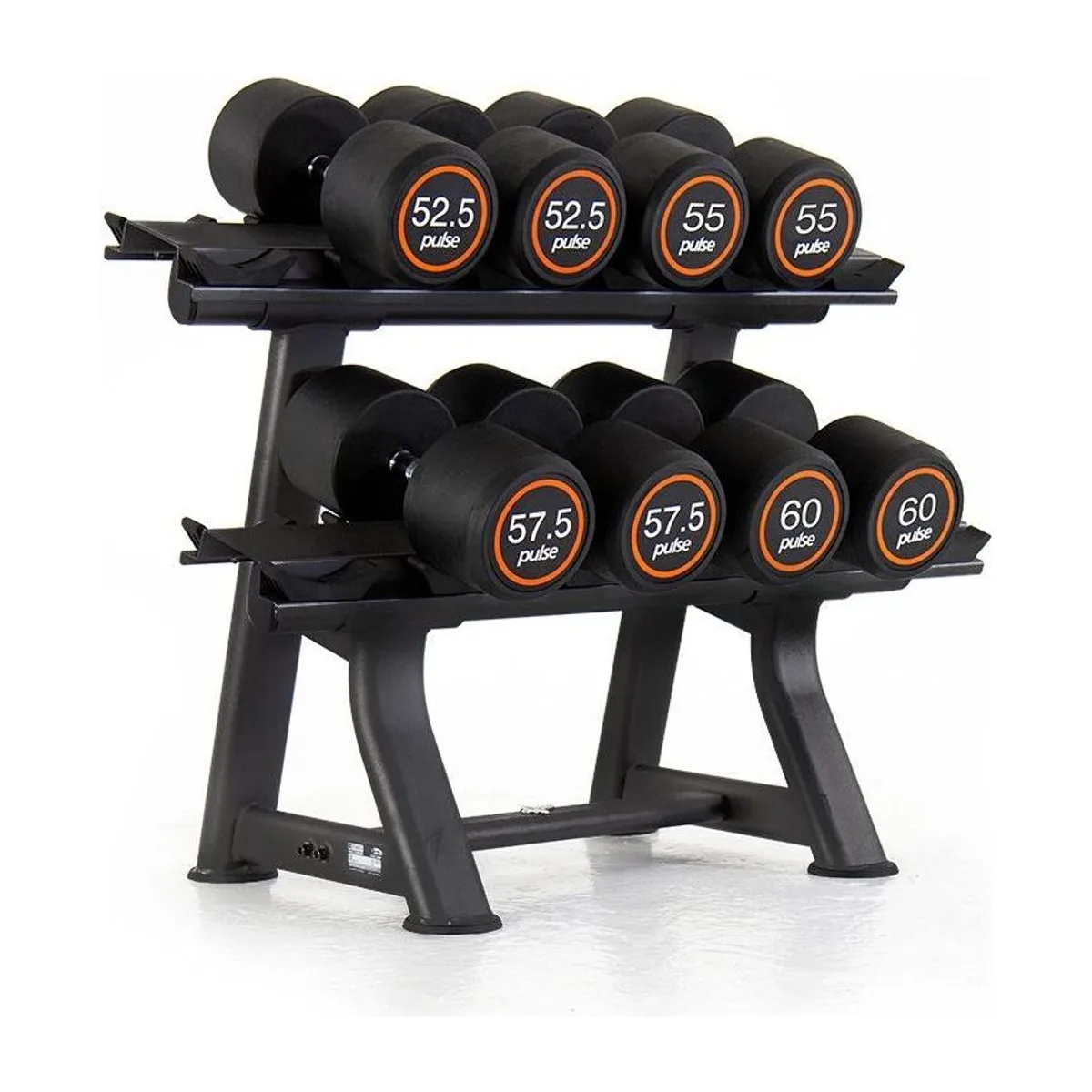 Pulse Fitness UK Club Line Rubber Dumbbells 55kg (Pair), view 2
