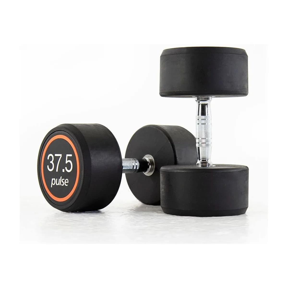 Pulse Fitness UK Club Line Rubber Dumbbells 37.5kg (Pair)