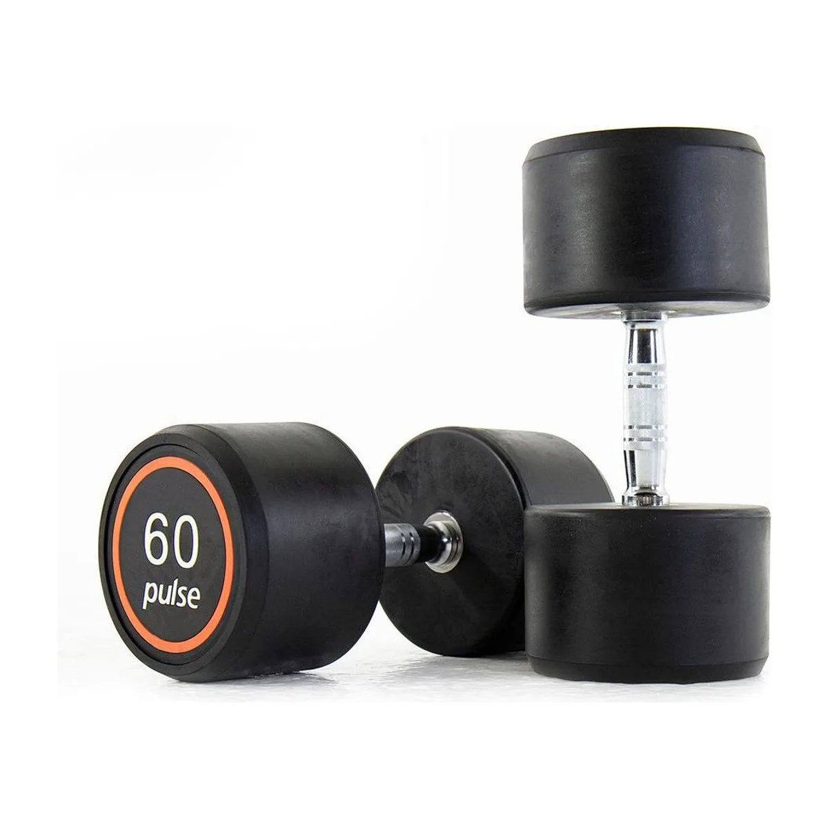 Pulse Fitness UK Club Line Rubber Dumbbells 60kg (Pair)