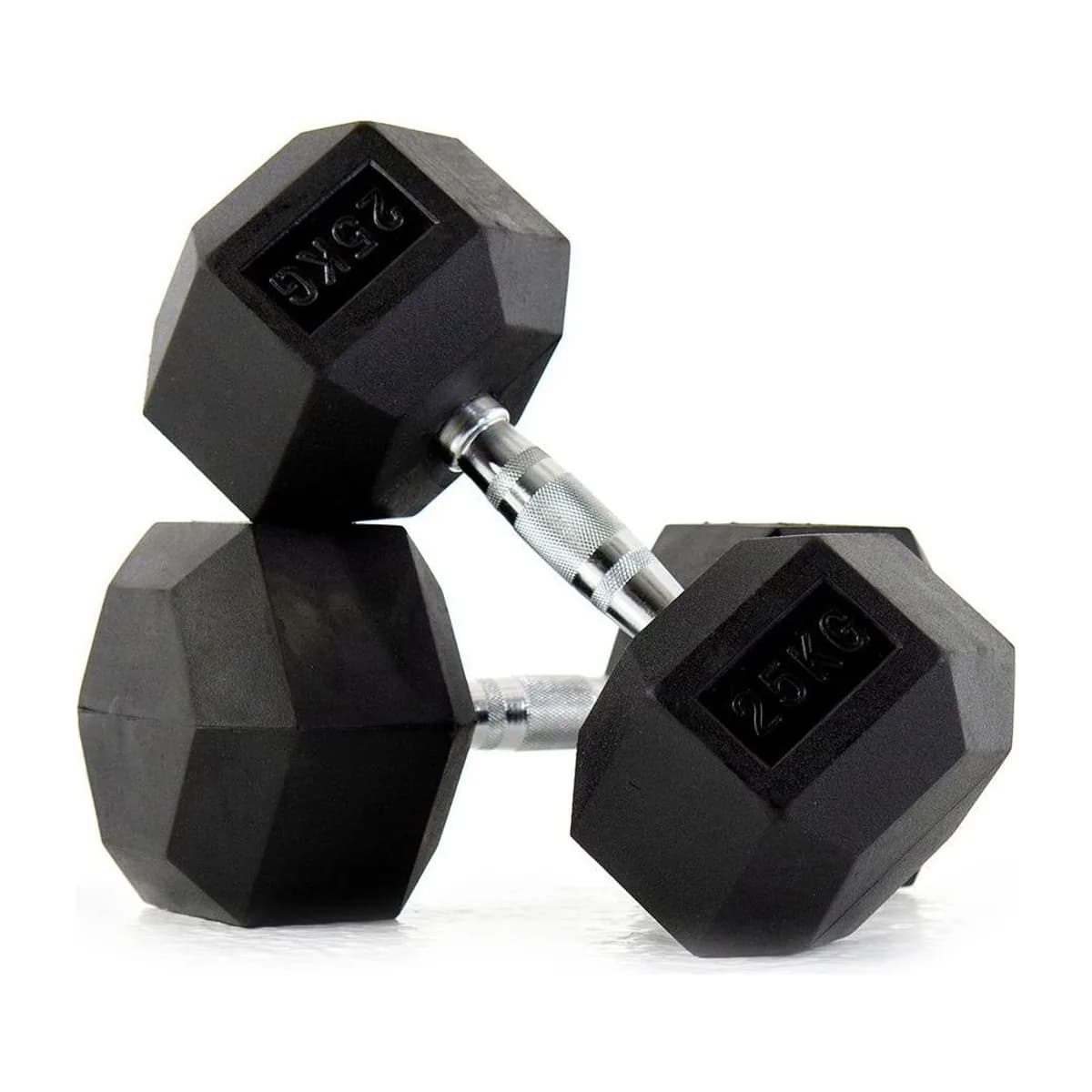 Pulse Fitness UK Club Line Rubber Hex Dumbbells 27.5kg (Pair)