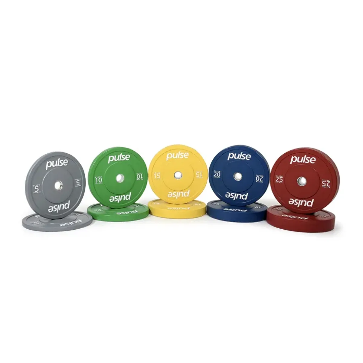 Pulse Fitness UK Classic Training Bumper Plate Set 5-25kg Black (Pairs)
