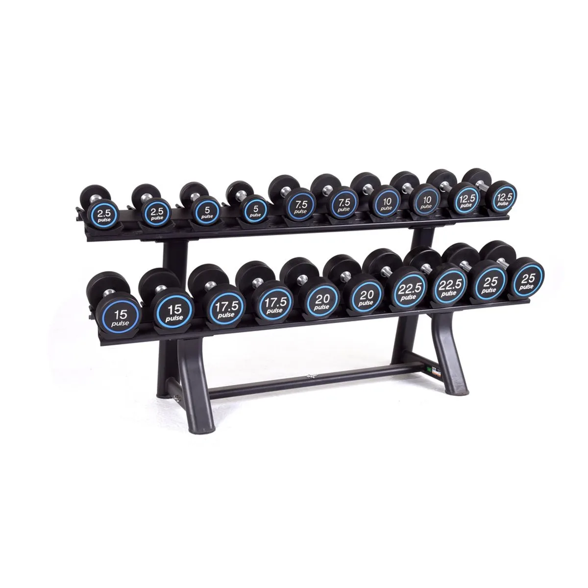 Pulse Fitness UK Club Line Chrome Dumbbell Set (1kg 10kg) Rack