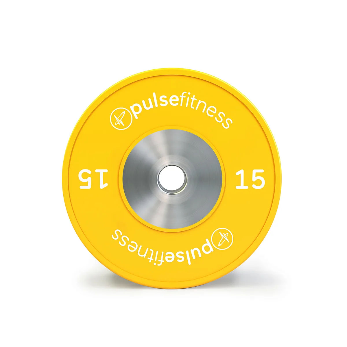 Pulse Fitness UK Club Line Competition Elite Bumper Plate 15kg Yellow