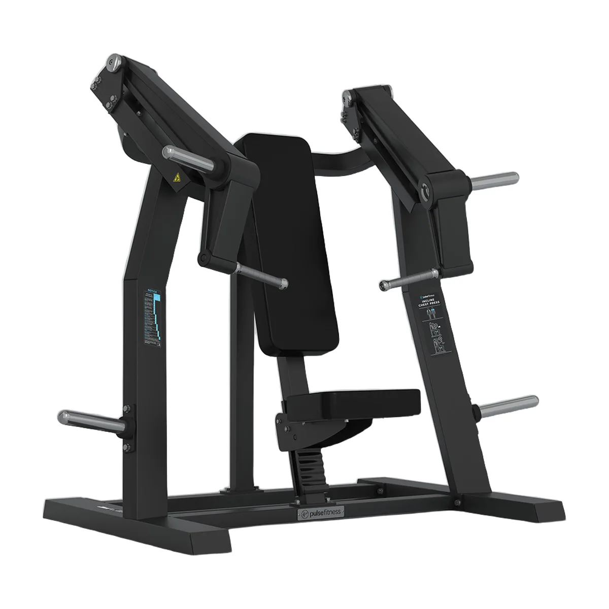 Pulse Fitness UK Club Line Plate-Loaded Incline Chest Press (Black Upholstery)