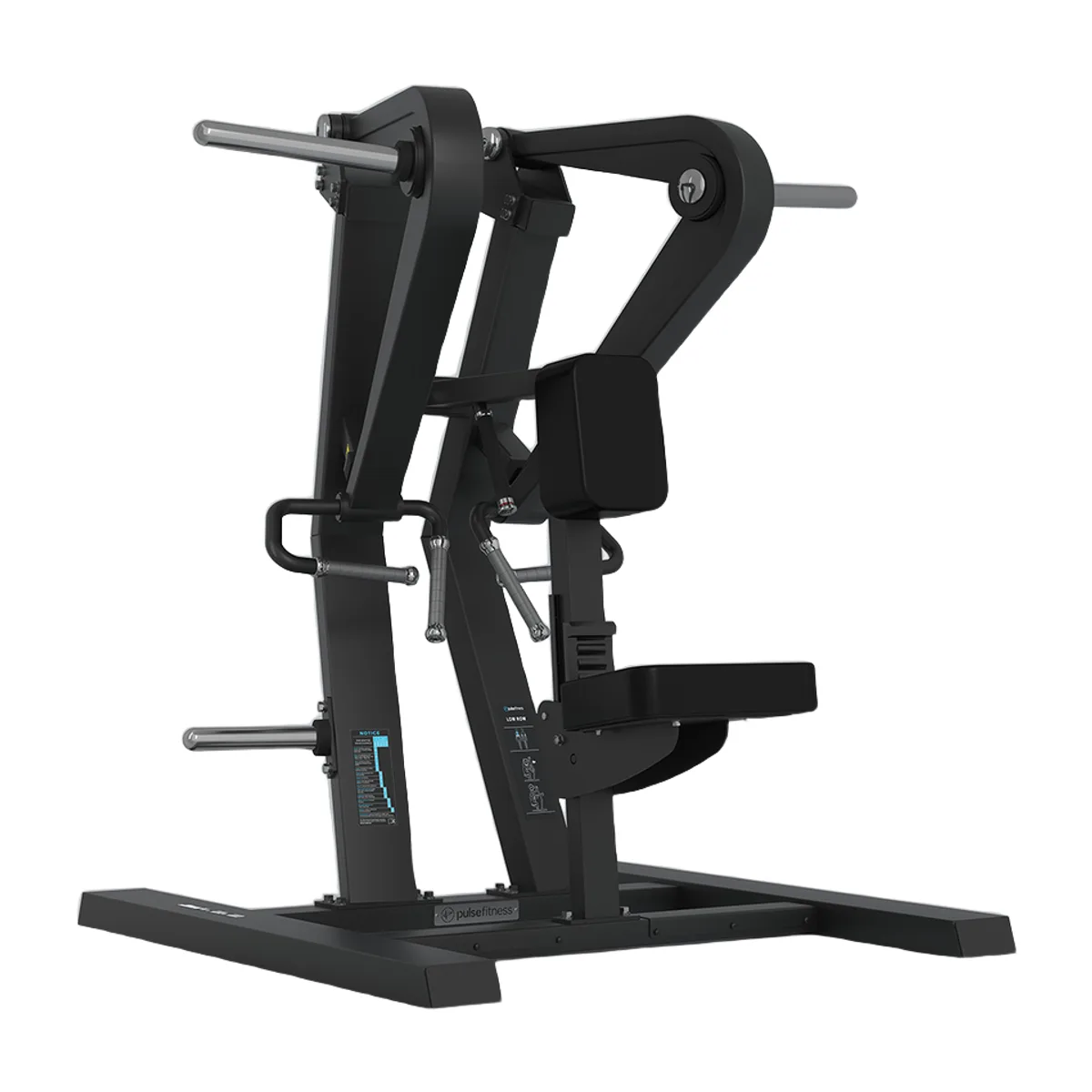 Pulse Fitness UK Club Line Plate-Loaded Low Row (Black Upholstery)