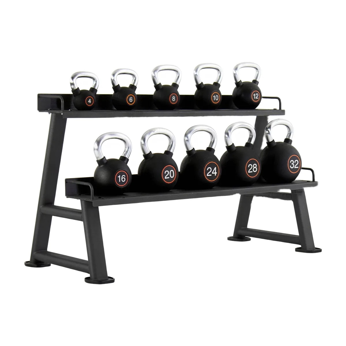 Pulse Fitness UK Club Line Rubber Covered Kettlebell Set 4-32kg (Without Rack)