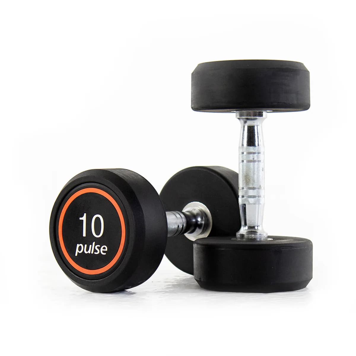 Pulse Fitness UK Club Line Rubber Dumbbells 10kg (Pair)