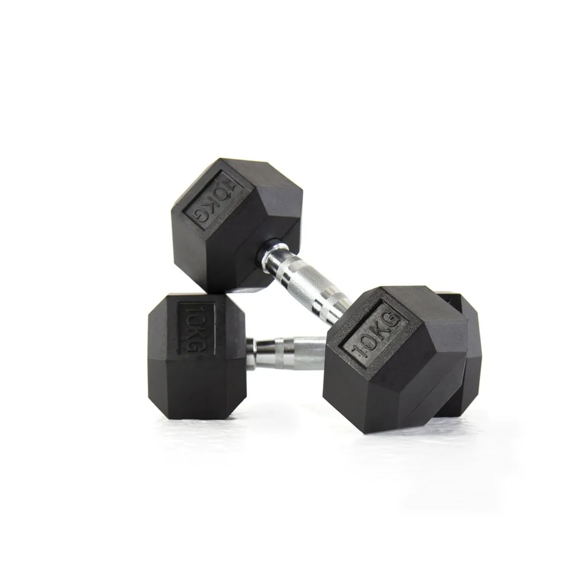 Pulse Fitness UK Club Line Rubber Hex Dumbbells 10kg (Pair)