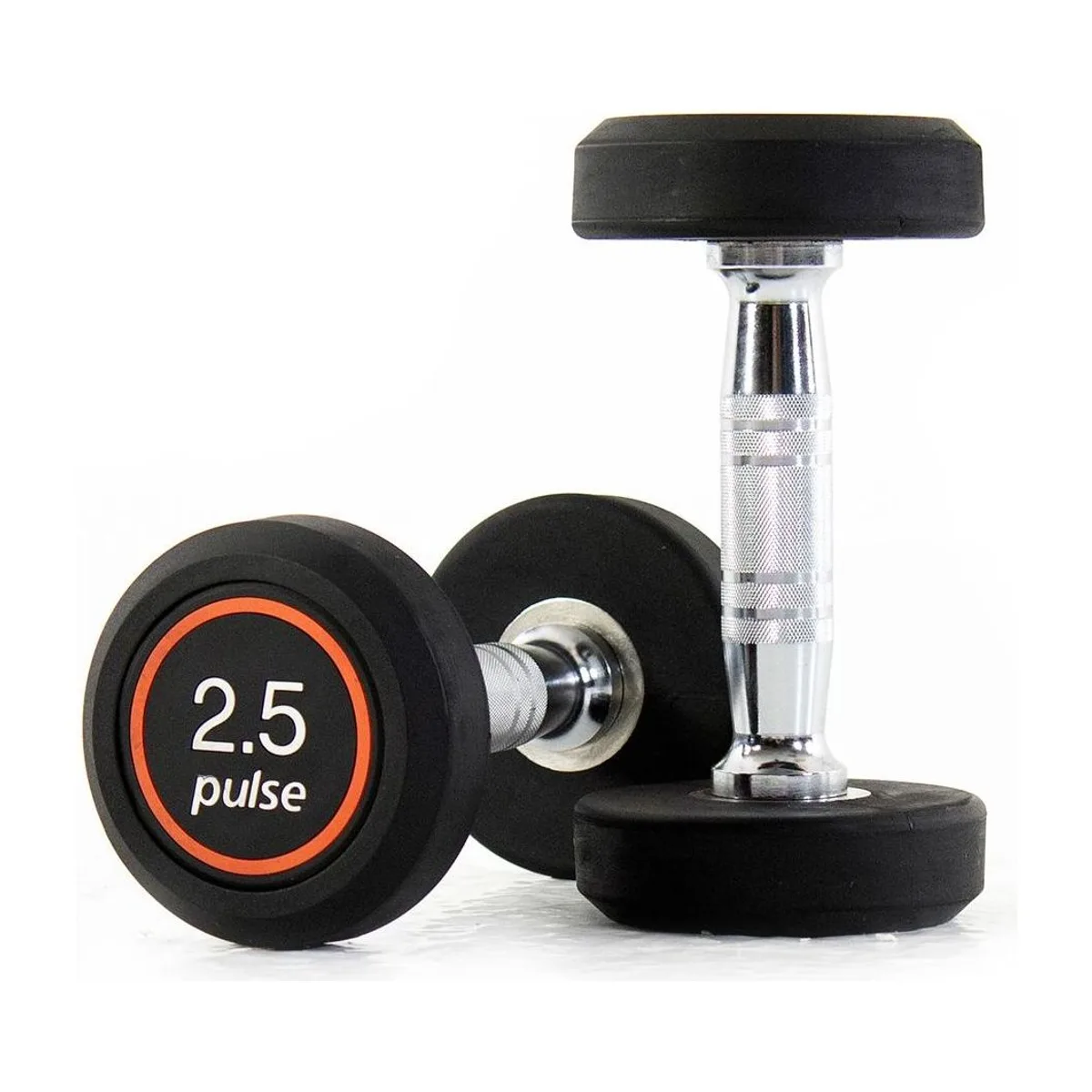 Pulse Fitness UK Club Line Rubber Dumbbells 2.5kg (Pair)