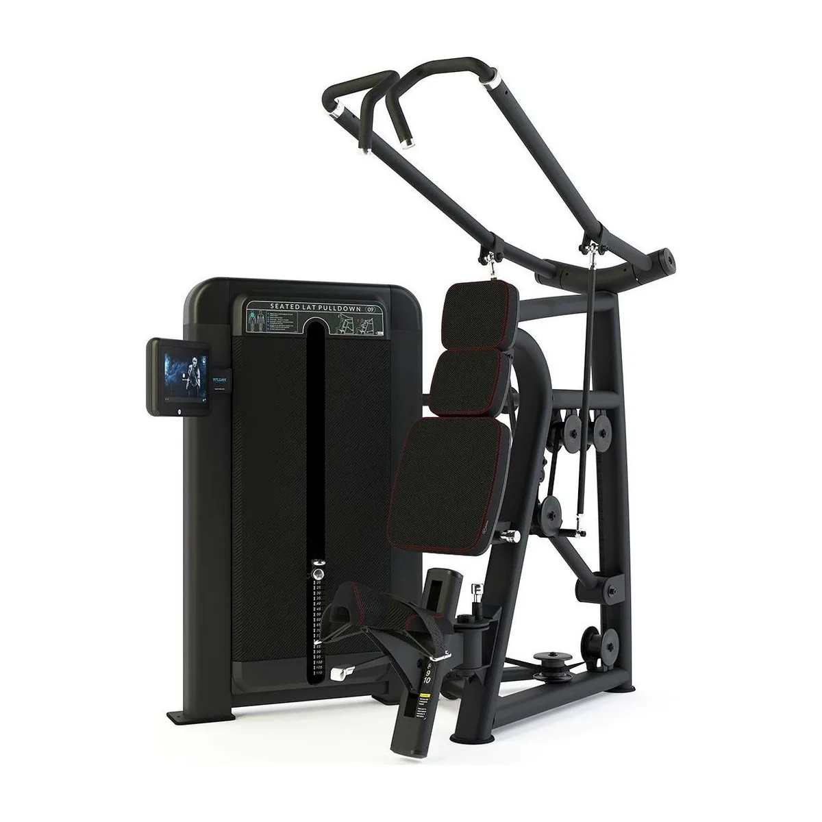 Pulse Fitness UK Premium Seated Lat Pulldown (10.1" Touch, Black Upholstery)