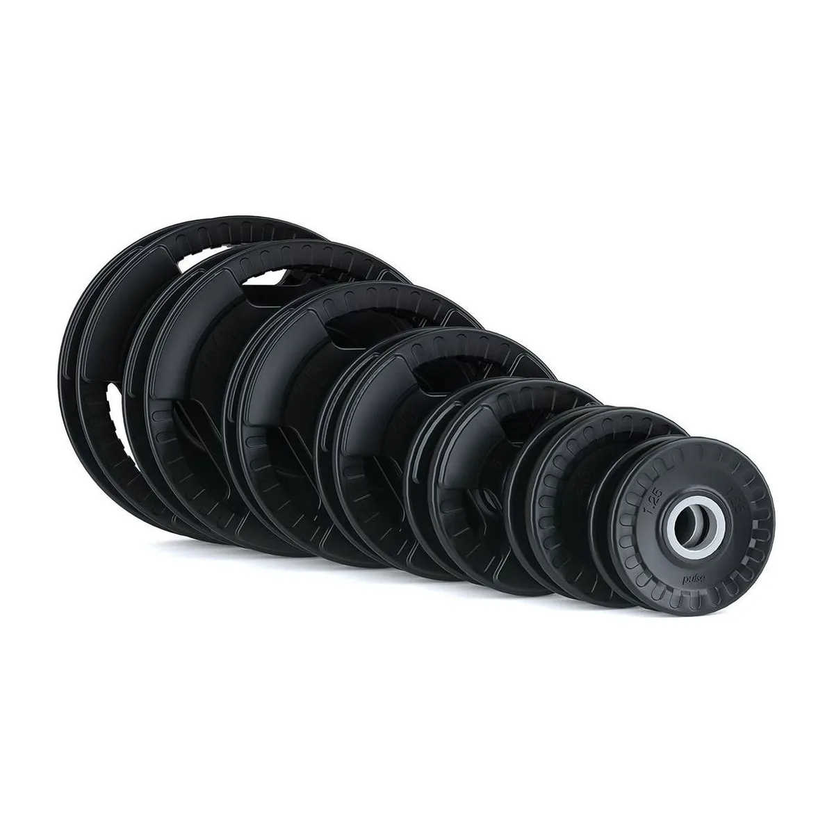 Pulse Fitness UK Tri-Grip Rubber Olympic Plate Set 1.25-25kg (Pairs)